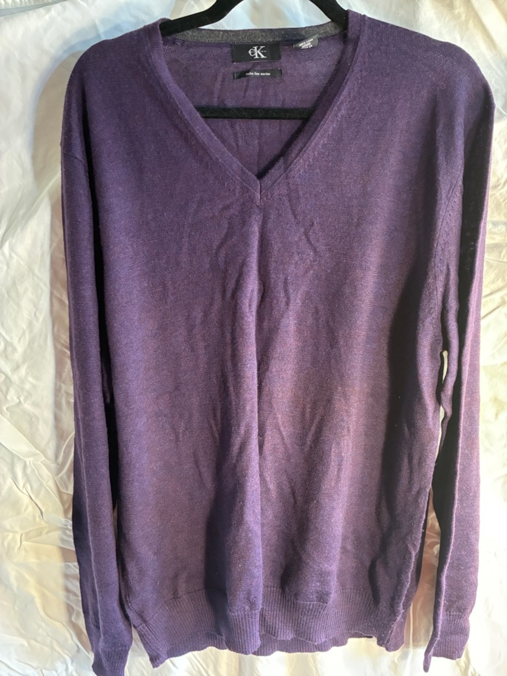 Calvin Klein Deep Purple V-Neck Sweater - Women's